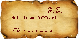 Hofmeister Dániel névjegykártya